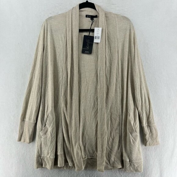 Gibson Sweater Womens Sz S Oatmeal Cream Knitted Open Tunic Long Sleeve Cardigan - Picture 1 of 12